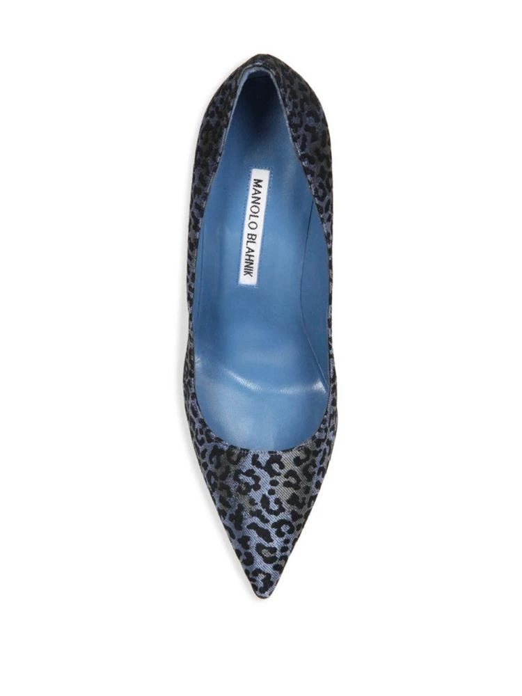 商品Manolo Blahnik|BB 105 Leopard-Print Denim Point Toe Pumps,价格¥2084,第4张图片详细描述