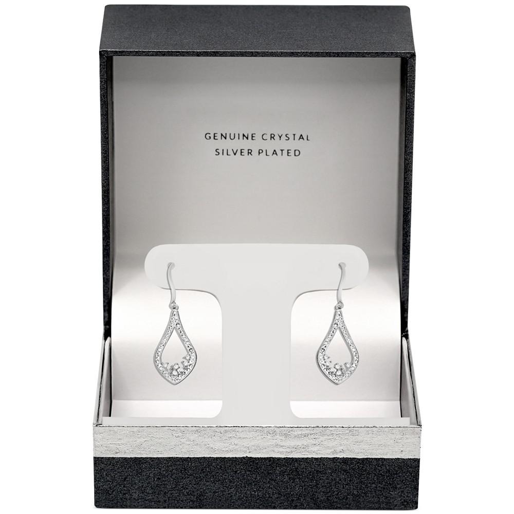 Crystal Open Teardrop Drop Earrings in Silver-Plate商品第3张图片规格展示