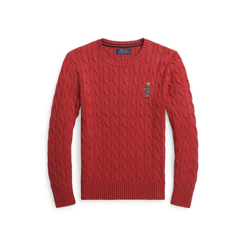 商品Ralph Lauren|Polo Bear Cable-Knit Cotton Sweater (Big Kids),价格¥328,第1张图片