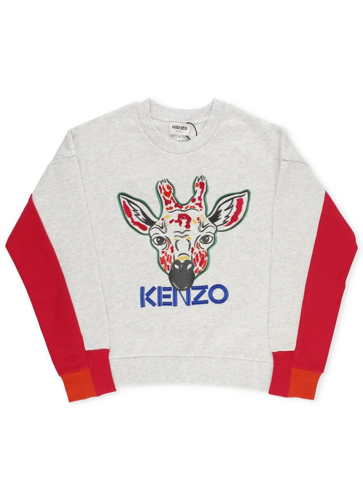 商品Kenzo|Kenzo Kids Logo Embroidered Long-Sleeved Sweatshirt,价格¥818-¥1023,第1张图片