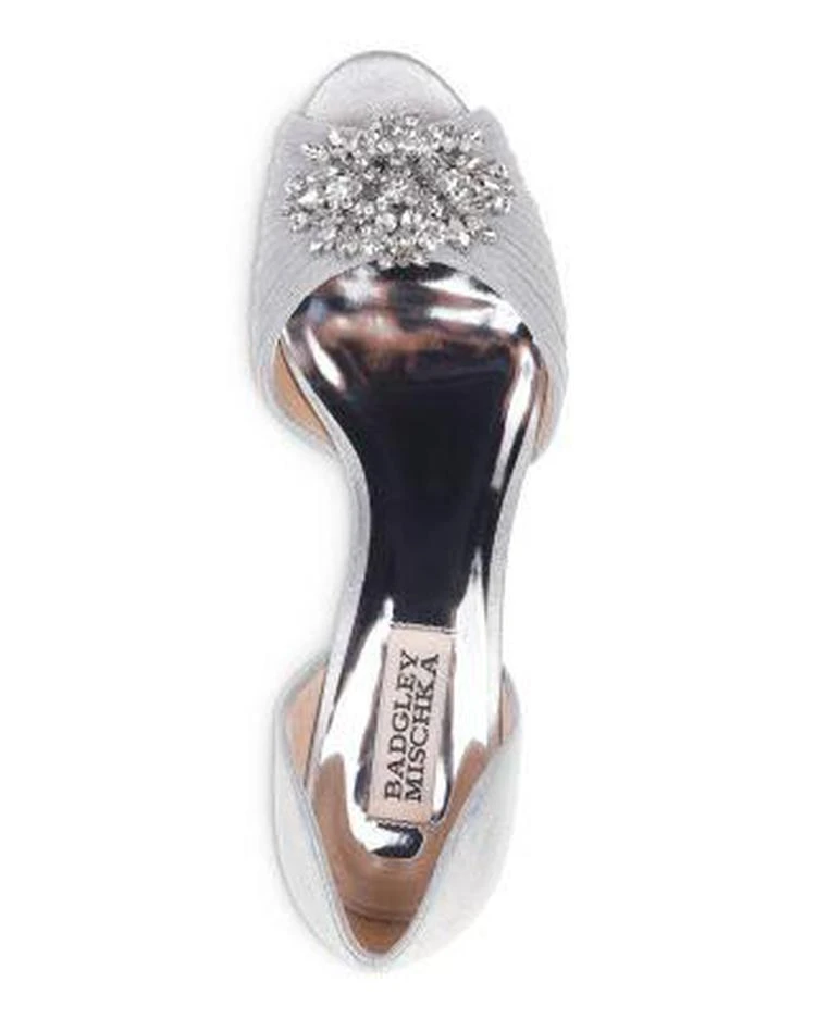 商品Badgley Mischka|Women's Sabine Embellished Leather & Mesh Peep Toe d'Orsay Pumps ,价格¥861,第3张图片详细描述