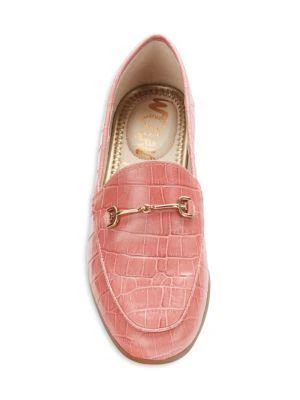 Loraine Croc-Embossed Leather Bit Loafers 商品