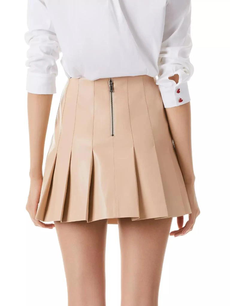 商品Alice + Olivia|​Carter Vegan Leather Pleated Miniskirt,价格¥1877,第5张图片详细描述