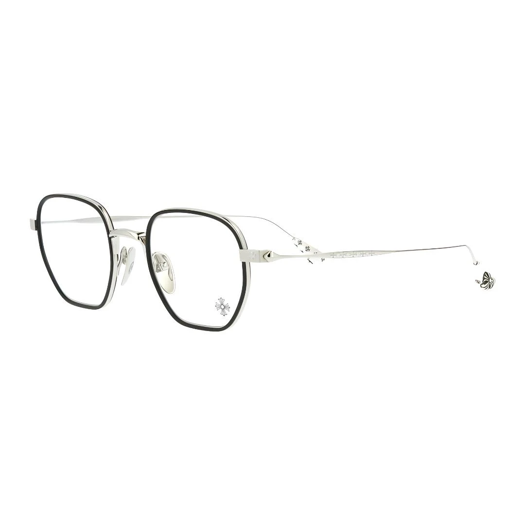 商品[国内直发] Chrome Hearts|克罗心 近视眼镜框 不规则形钛金属光学镜架 男女通用款 BONE PRONE I 银色,价格¥10438,第1张图片