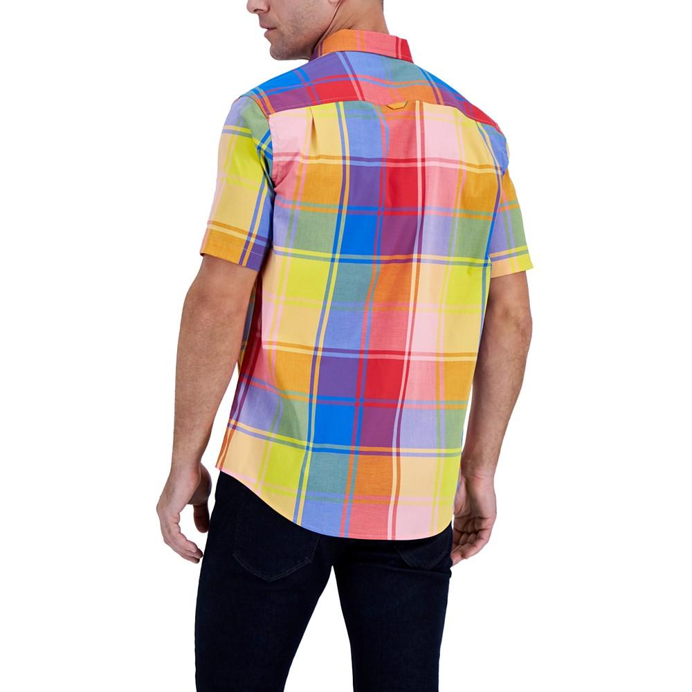 Men's Short-Sleeve Denver Plaid Shirt, Created for Macy's商品第2张图片规格展示