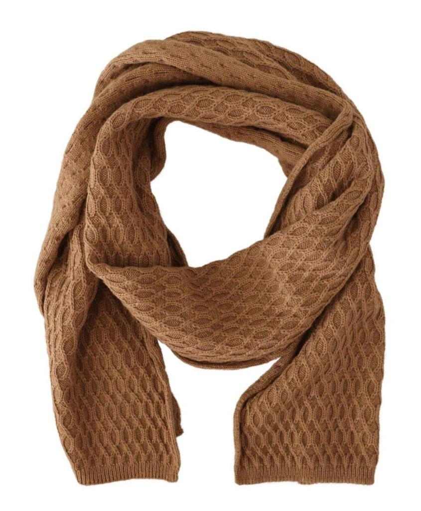 商品Dolce & Gabbana|Dolce & Gabbana Dark Brown Wrap Shawl Knitted Camel Scarf,价格¥1988,第4张图片详细描述