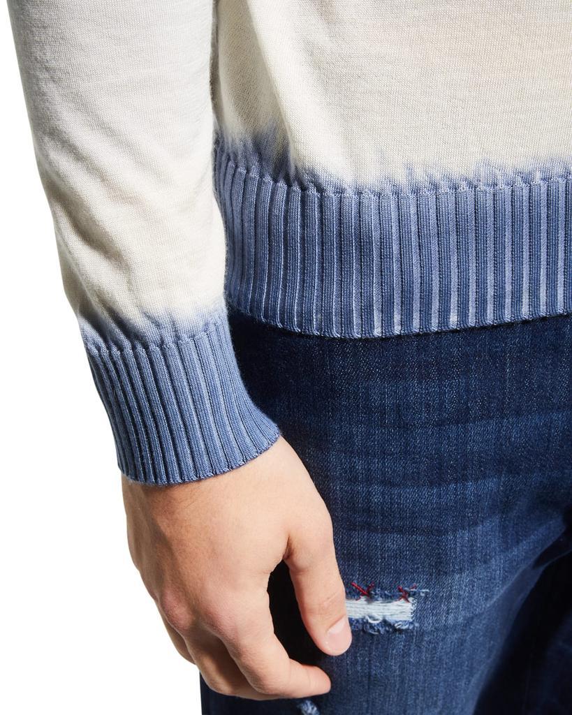 商品Kiton|Men's Painted Trim Cotton Crewneck Sweater,价格¥21889,第7张图片详细描述