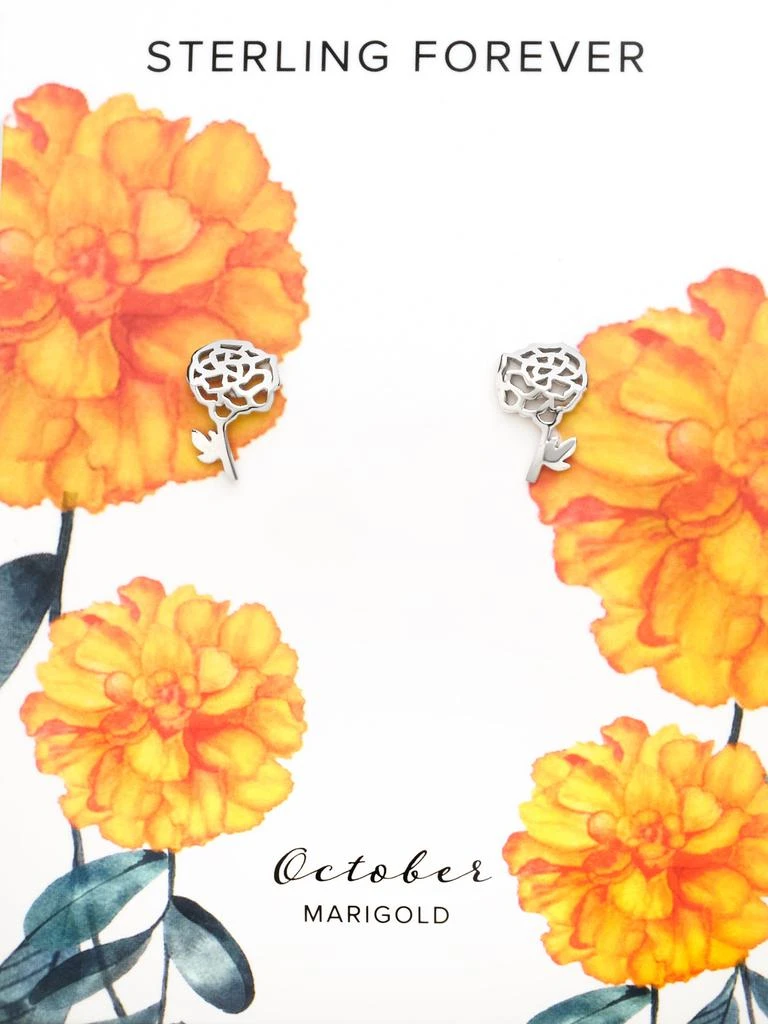 商品Sterling Forever|Sterling Silver Birth Flower Earring Studs - October,价格¥209,第4张图片详细描述