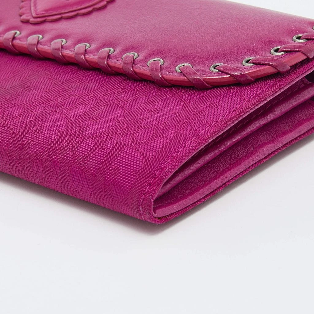 Dior Pink Oblique Canvas and Leather Trim Flap Continental Wallet 商品