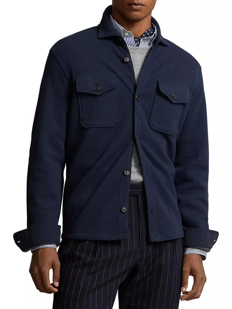 商品Ralph Lauren|Double-Knit Jacquard Long-Sleeve Sport Overshirt,价格¥1259,第1张图片