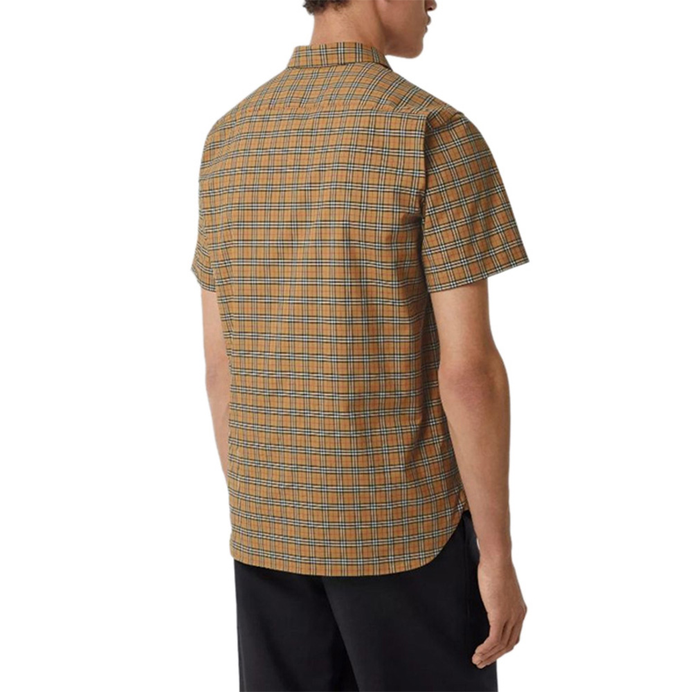 Burberry London,England/卡其色格纹男士短袖衬衫商品第4张图片规格展示