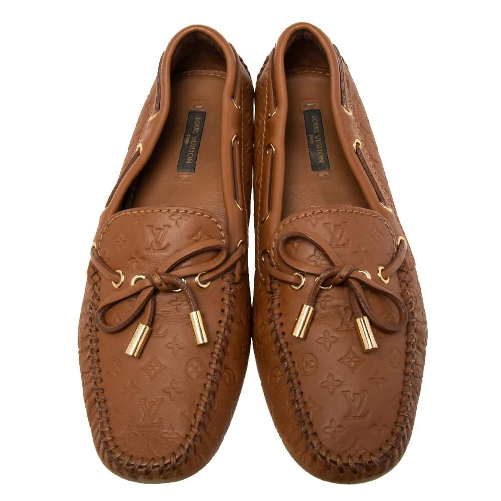 商品[二手商品] Louis Vuitton|Louis Vuitton Brown Monogram Empreinte Leather Gloria Loafers Size 36.5,价格¥2429,第3张图片详细描述