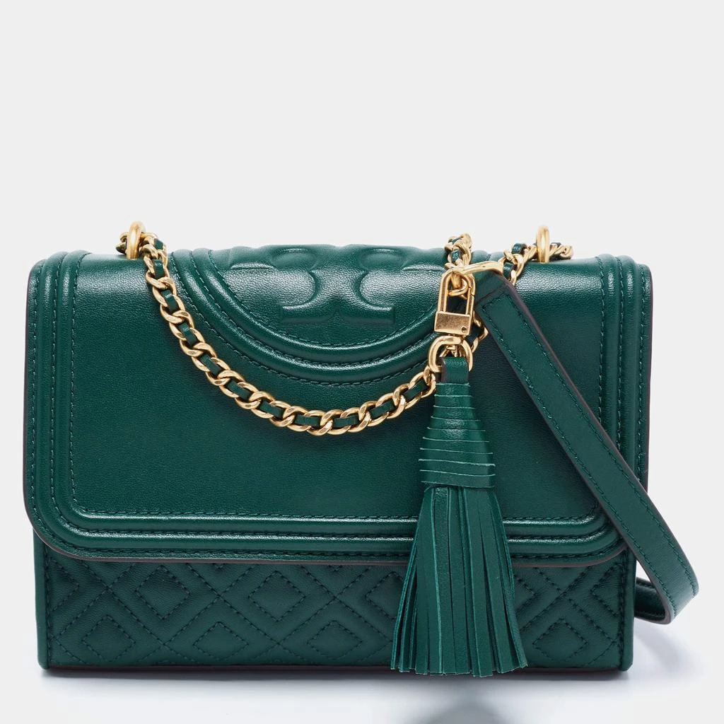 商品[二手商品] Tory Burch|Tory Burch Green Leather Fleming Shoulder Bag,价格¥2741,第1张图片