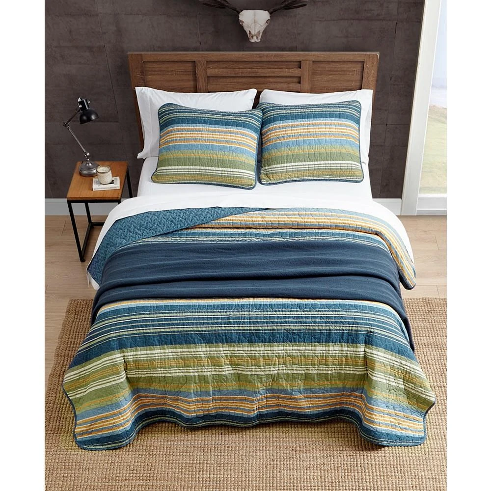 商品Eddie Bauer|Yakima Valley Stripe Persimmon Reversible 2-Piece Twin Quilt Set,价格¥1021,第3张图片详细描述