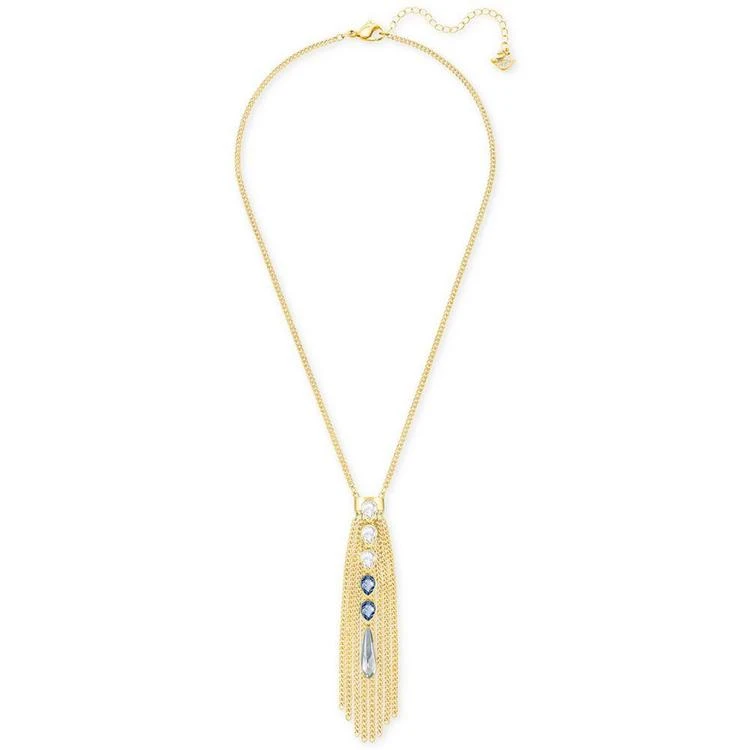 商品Swarovski|Gold-Tone Blue & Clear Crystal Fringed Pendant Necklace,价格¥891,第2张图片详细描述