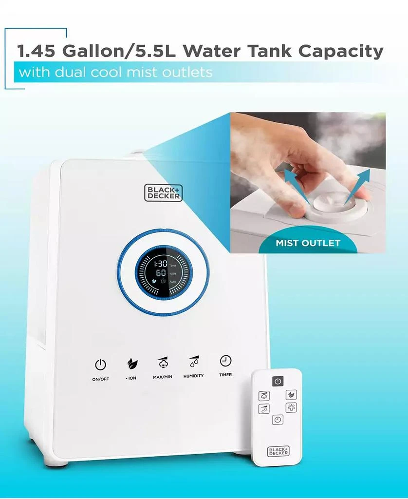 商品Black & Decker|5.5L Ultrasonic Humidifier Remote Ctrl - White,价格¥741,第2张图片详细描述