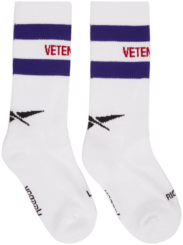 商品Vetements|White Reebok Edition Classic Logo Socks,价格¥245,第1张图片