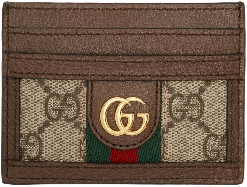 商品Gucci|Brown Ophidia GG Card Holder,价格¥2575,第1张图片