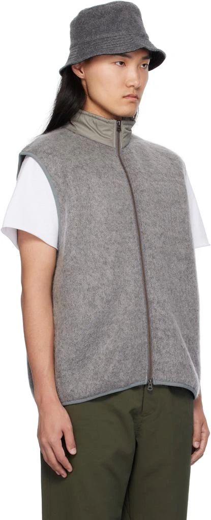 商品Nanamica|Gray Zip-Up Mohair Vest,价格¥2305,第2张图片详细描述