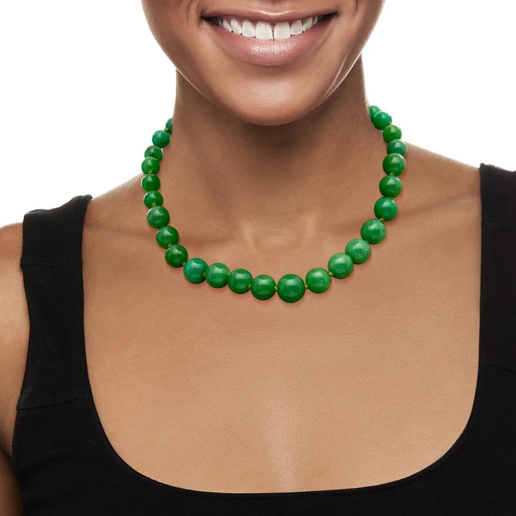 商品Ross-Simons|7-14mm Jade Bead Necklace With 14kt Yellow Gold,价格¥1638,第2张图片详细描述
