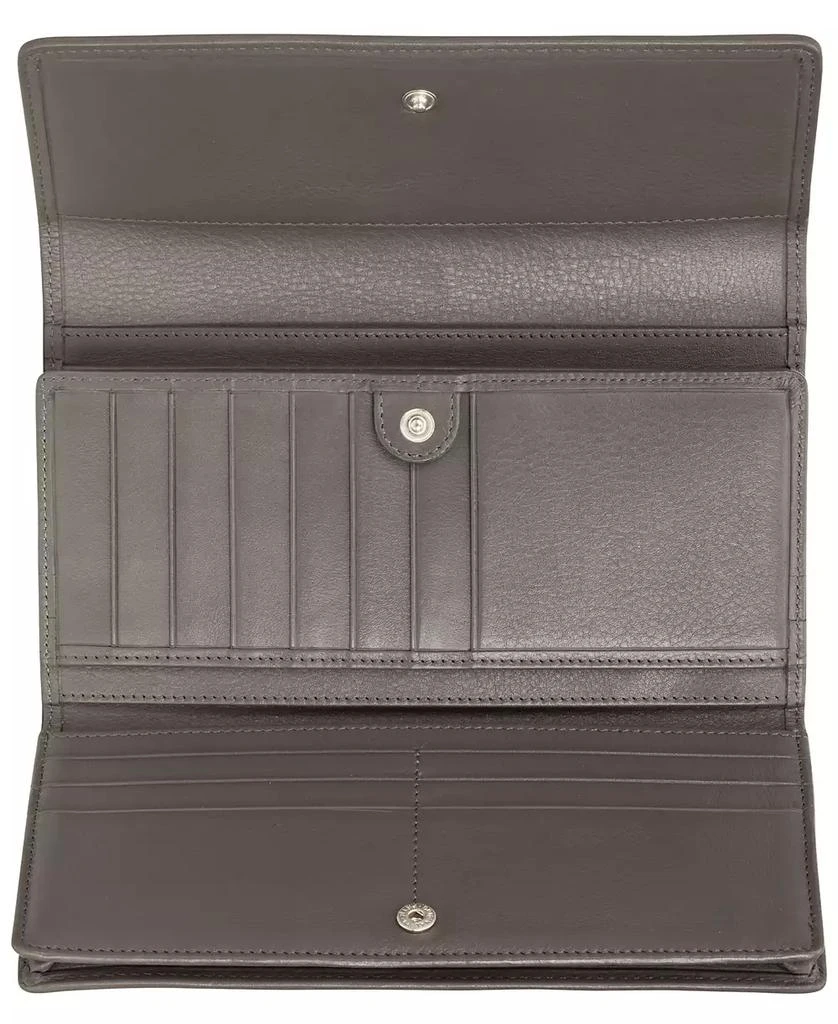 商品Mancini Leather Goods|Women's Basket Weave Collection RFID Secure Quadruple Fold Wallet,价格¥431,第5张图片详细描述