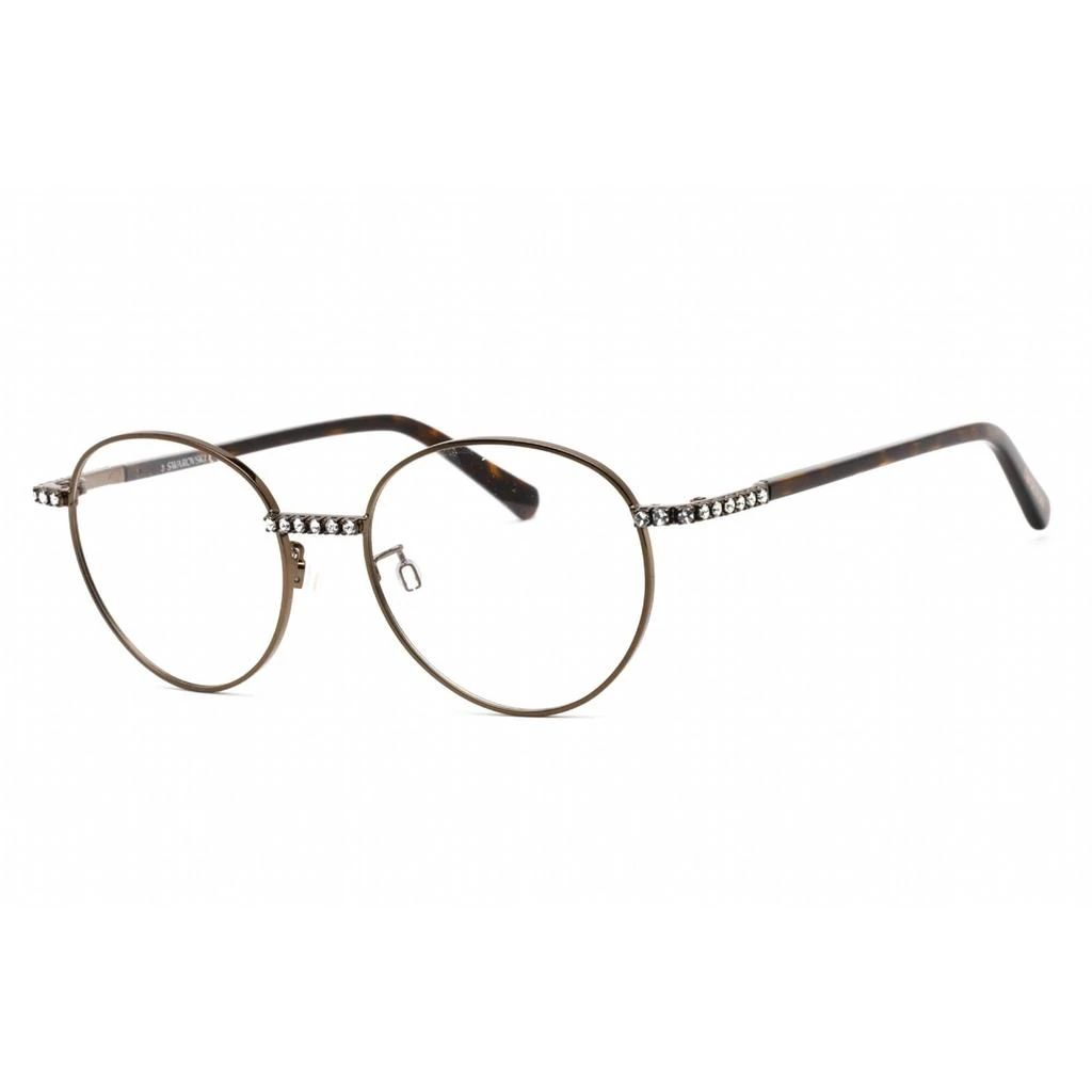 商品Swarovski|Swarovski Women's Eyeglasses - Round Shape Shiny Dark Brown Metal Frame | SK5424-H 048,价格¥282,第1张图片