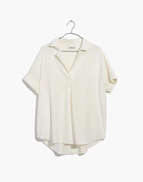 Courier Button-Back Shirt in Pure White商品第4张图片规格展示