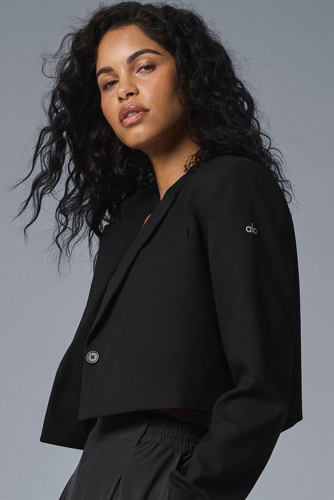 Alo Cropped First-Class Blazer - Black - Suits - Free Shipping