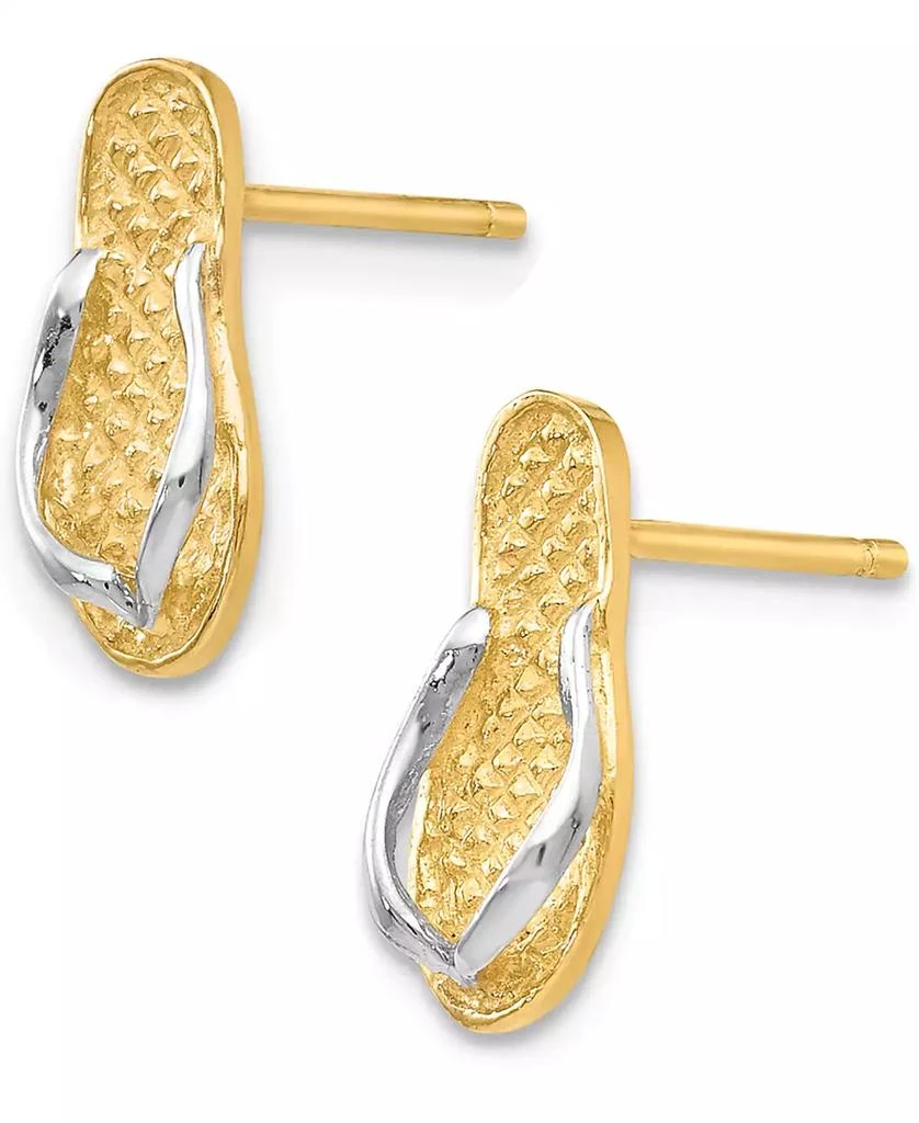 商品Macy's|Flip Flop Earrings in 14K Gold and Rhodium Plating,价格¥2095,第2张图片详细描述