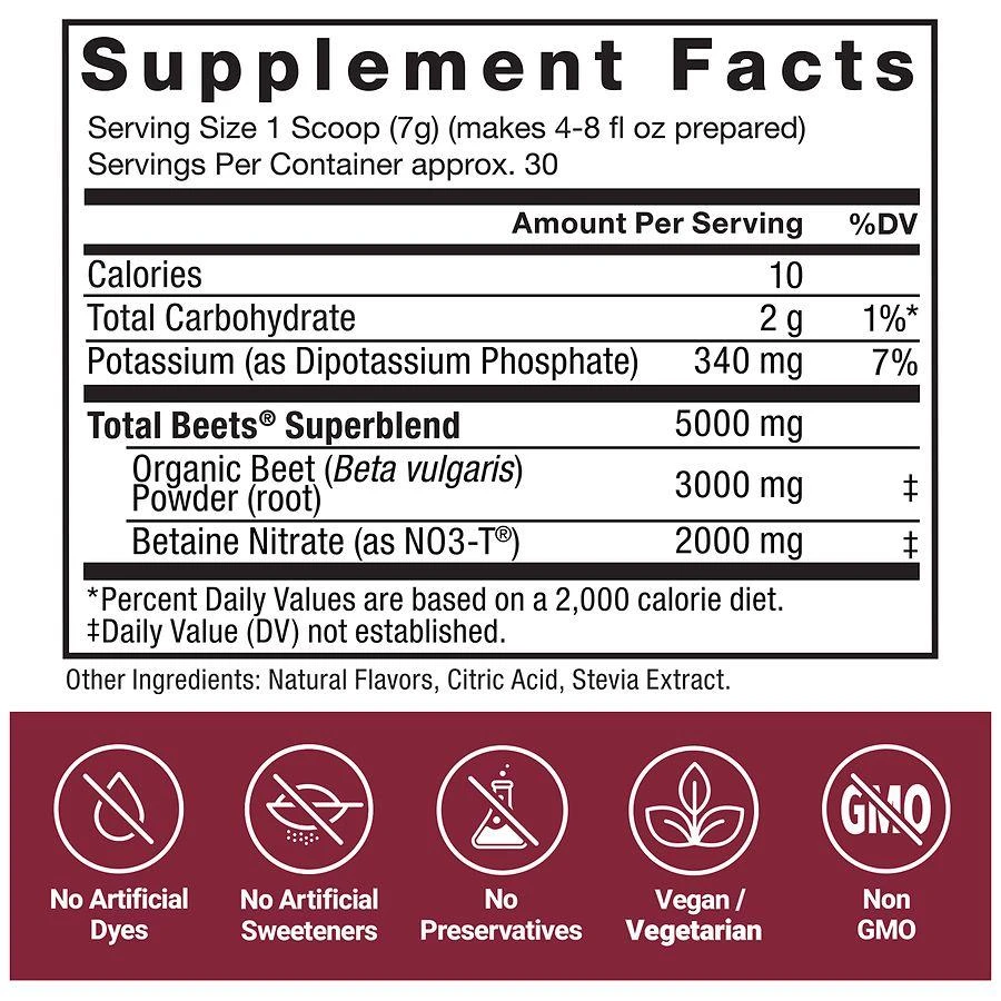 商品Force Factor|Total Beets Powder Pomegranate Berry,价格¥131,第5张图片详细描述