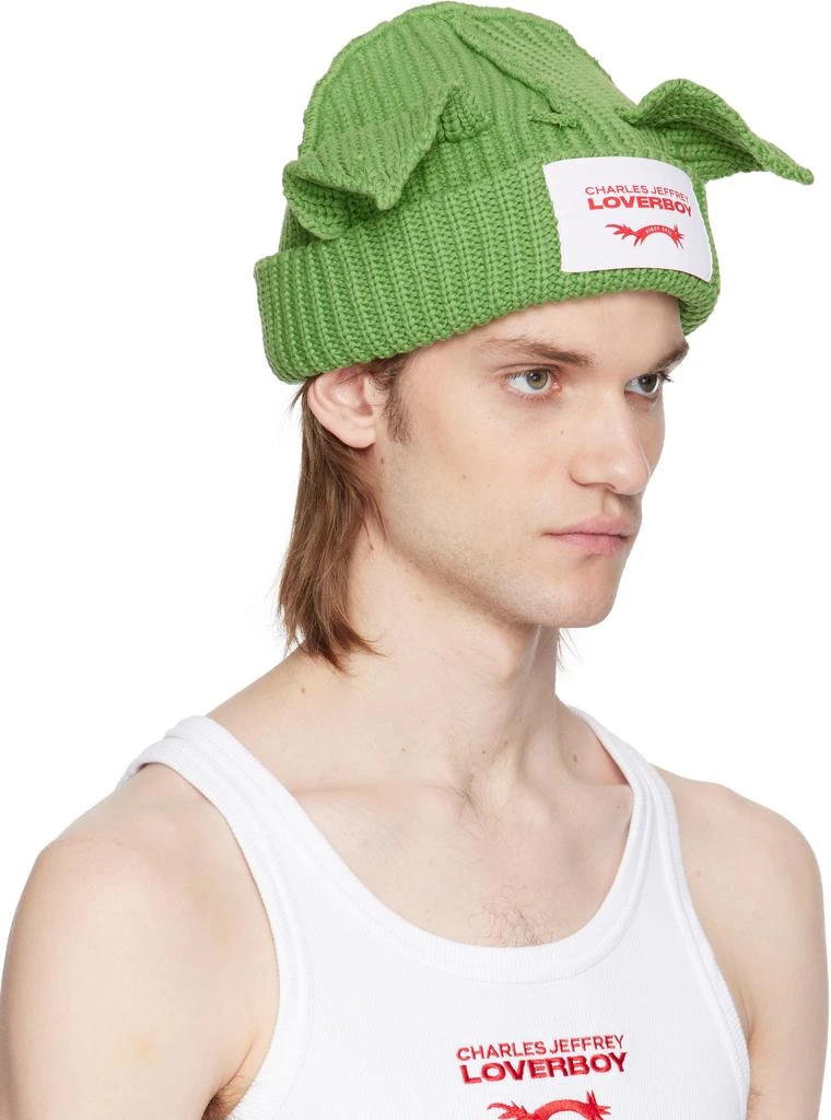 商品Charles Jeffrey Loverboy|Green Chunky Ears Beanie,价格¥409,第2张图片详细描述
