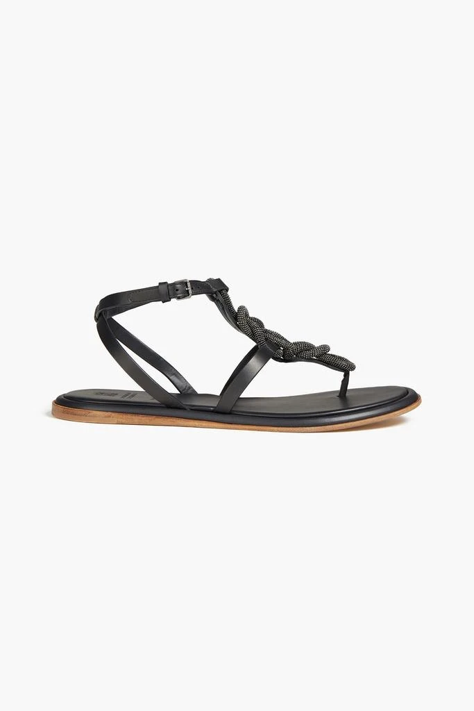 商品Brunello Cucinelli|Bead-embellished leather sandals,价格¥2362,第1张图片