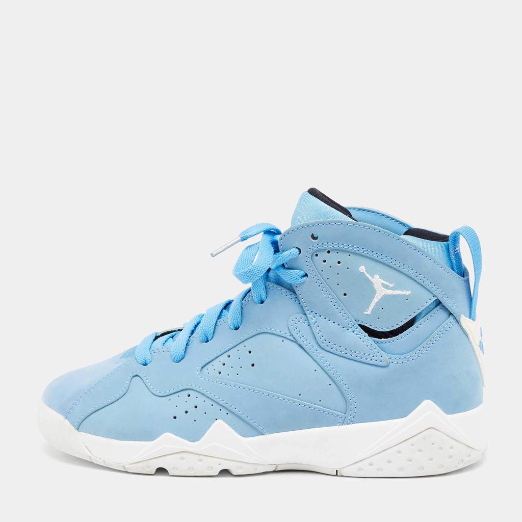 Jordan Blue Nubuck Leather Air Jordan 7 Retro Pantone High Top Sneakers Size 37.5商品第1张图片规格展示