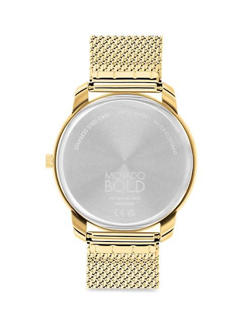 Bold Thin Ionic Light Gold-Plated Steel Bracelet Watch商品第3张图片规格展示