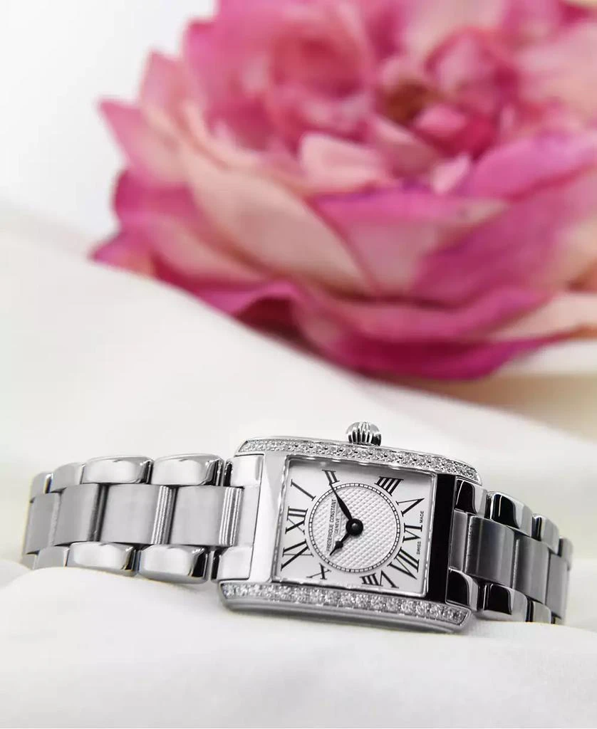 商品Frederique Constant|Women's Swiss Carree Diamond (2/5 ct. t.w.) Stainless Steel Bracelet Watch 23x21mm,价格¥20139,第3张图片详细描述