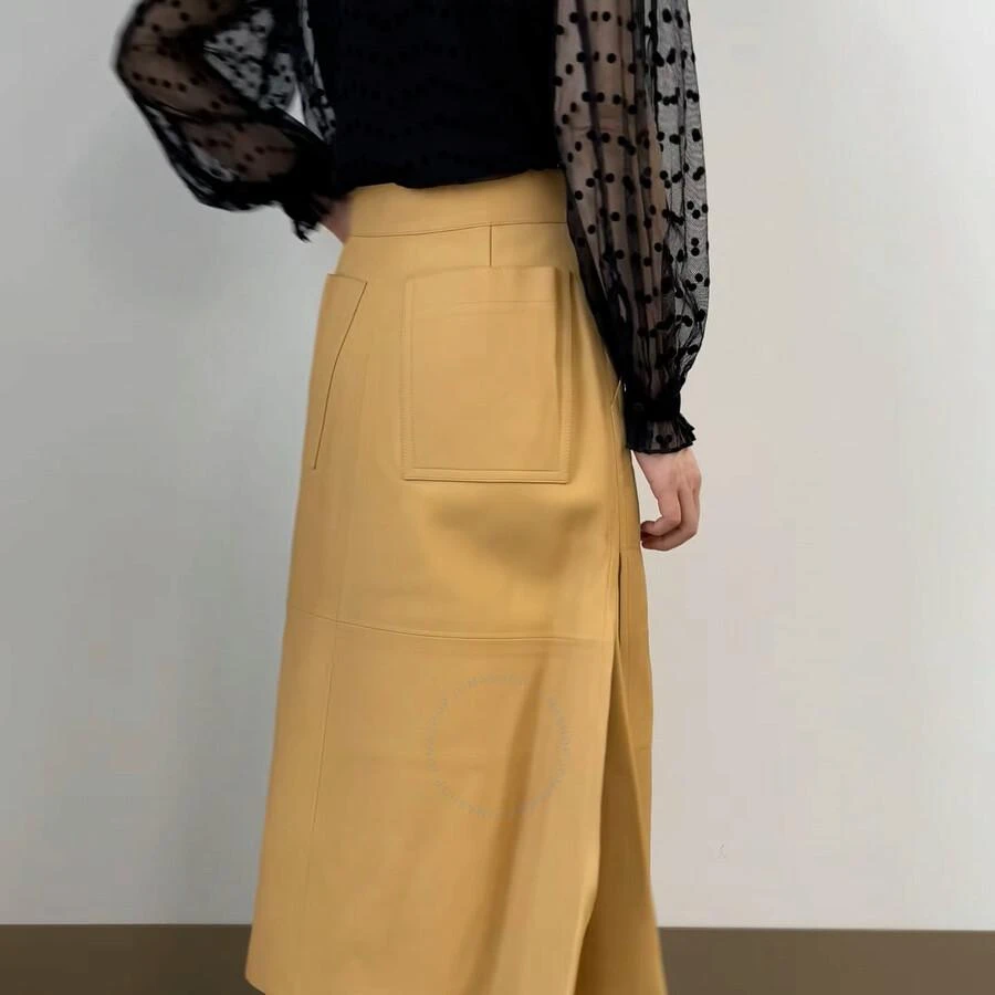 商品Burberry|Ladies Caramel Lambskin High-waisted Skirt,价格¥2965,第1张图片