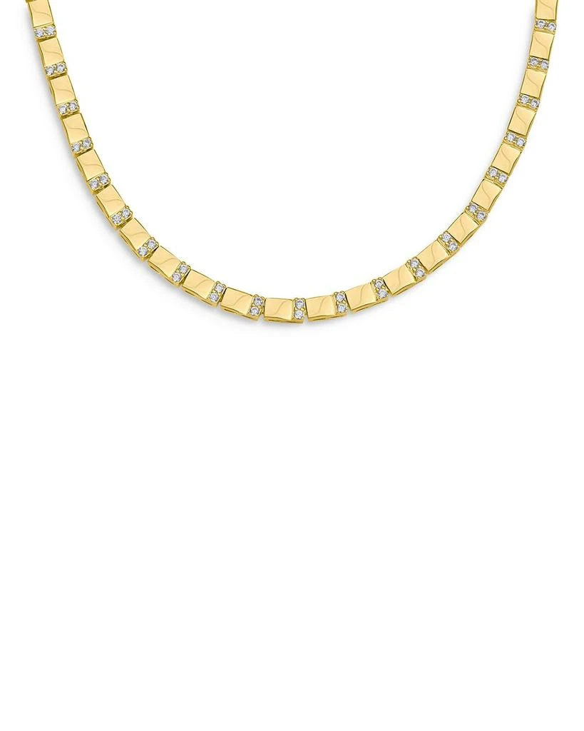 商品Kenneth Jay Lane|Pavé Bar Necklace in 14K Gold Plated, 16",价格¥1362,第1张图片