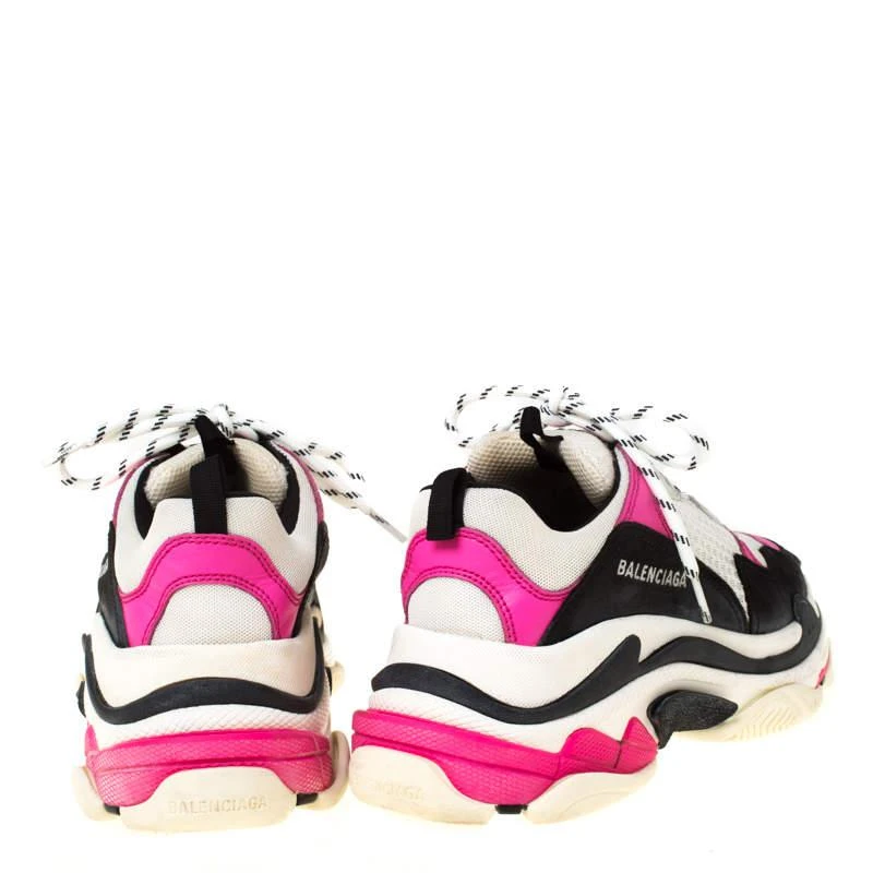 商品[二手商品] Balenciaga|Balenciaga Pink Mesh And Leather Triple S Clear Sole Platform Sneakers Size 39,价格¥4258,第5张图片详细描述
