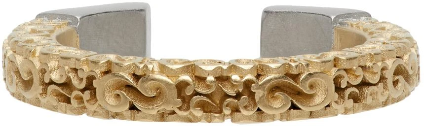 商品MAISON MARGIELA|Gold & Silver Engraved Ring,价格¥482,第1张图片