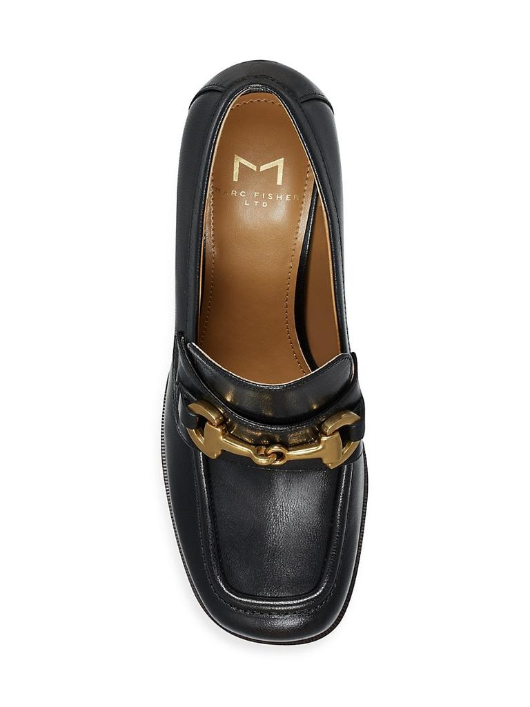 Machi 85MM Leather Block-Heel Loafers商品第5张图片规格展示