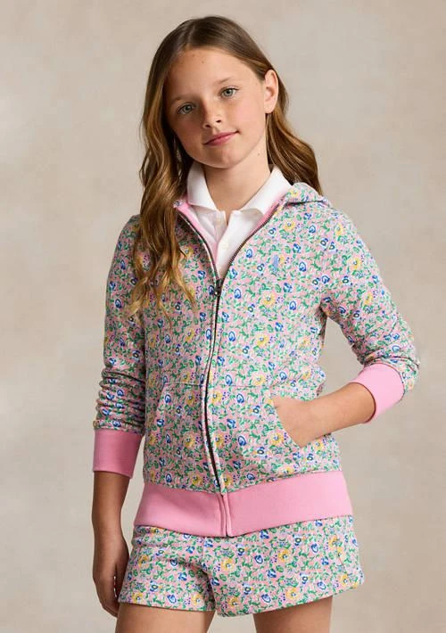 商品Ralph Lauren|Lauren Childrenswear Girls 7 16 Floral French Terry Full Zip Hoodie,价格¥247,第1张图片