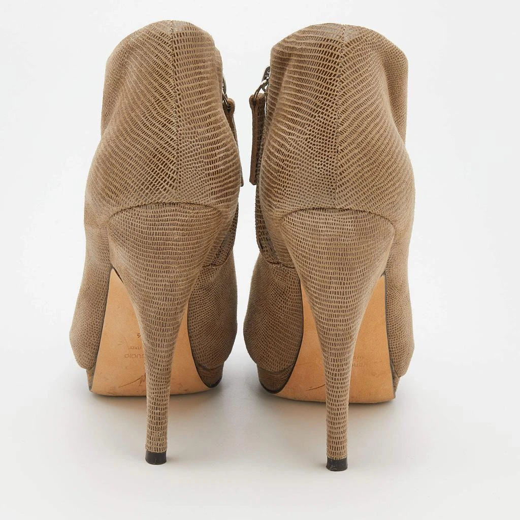 商品[二手商品] Giuseppe Zanotti|Giuseppe Zanotti Beige Suede Peep Toe Platform Ankle Length Boots Size 37.5,价格¥1007,第5张图片详细描述