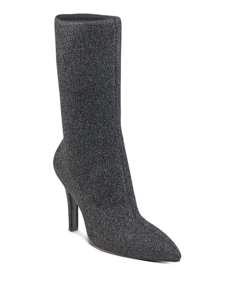 商品Marc Fisher|Marc Fisher LTD. Unita Sparkle Knit High Heel Mid Calf Boots,价格¥1002,第1张图片