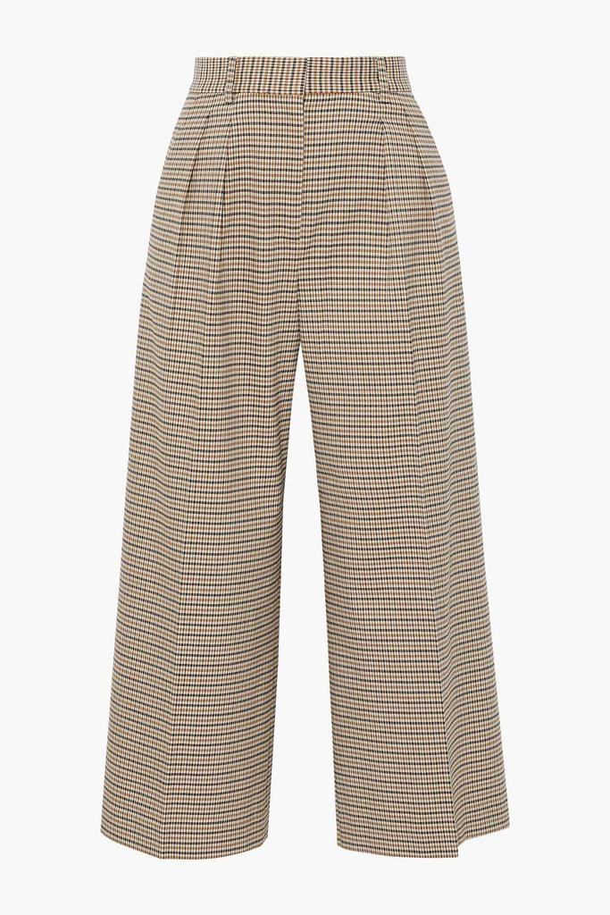 商品REBECCA VALLANCE|Cocoa cropped houndstooth jacquard wide-leg pants,价格¥627,第1张图片