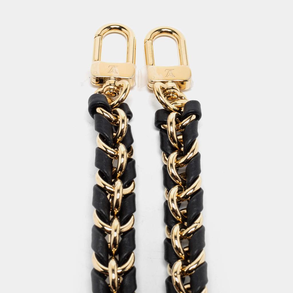 商品[二手商品] Louis Vuitton|Louis Vuitton Black Braided Leather Chain Shoulder Bag Strap,价格¥5343,第4张图片详细描述