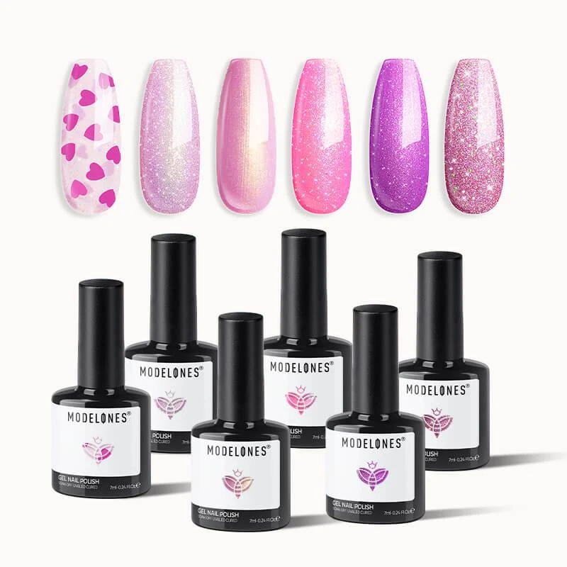 6 Shades Gel Nail Polish Set Collection 商品