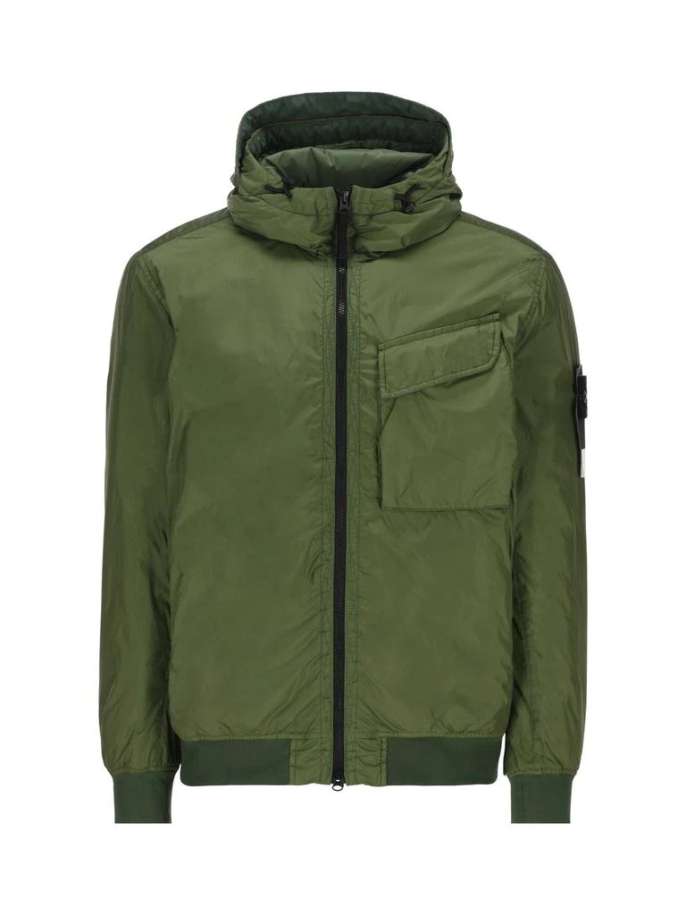 商品Stone Island|Stone Island Logo Patch Zip-Up Padded Jacket,价格¥3770,第1张图片