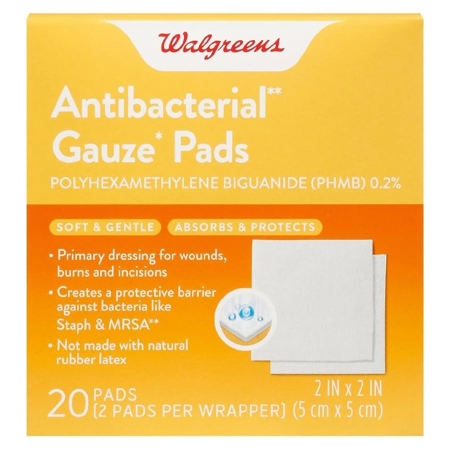 商品Walgreens|Antibacterial Gauze Pads 2 In x 2 In,价格¥54,第1张图片