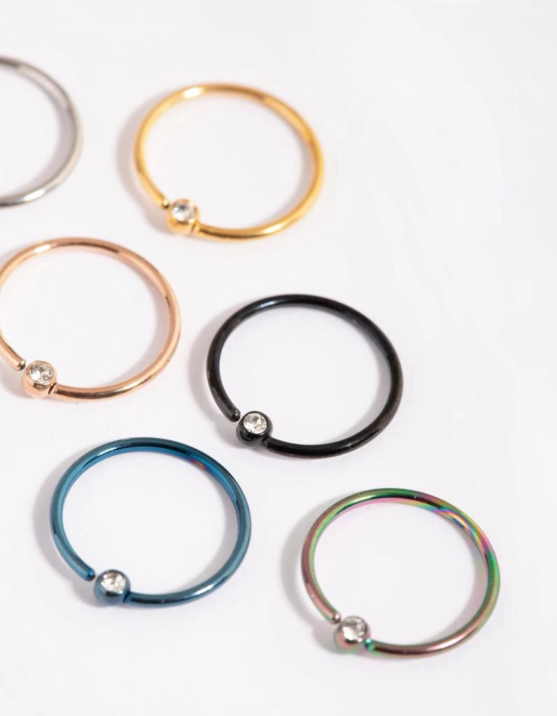 商品Lovisa|Surgical Steel Rainbow Diamante Nose Ring Pack,价格¥191,第2张图片详细描述