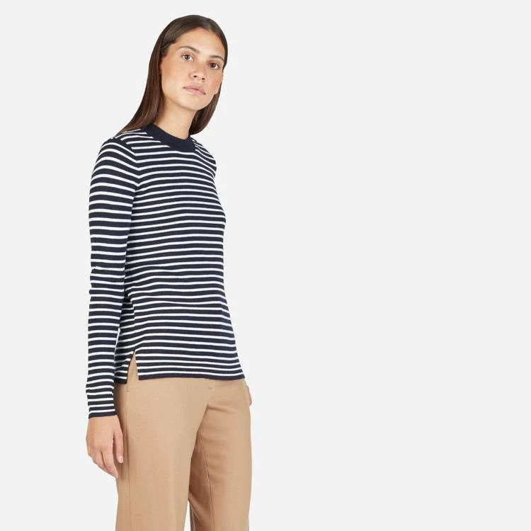 商品Everlane|The Merino Wool Stripe High Crew Sweater 美丽奴羊毛衫,价格¥457,第2张图片详细描述